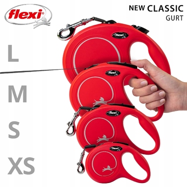Автоматична рулетка для собак та котів Flexi New Classic L (до 50 кг), стрічка 8 м