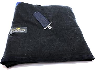 Літня бавовняна попона для коней Maddy 2, легка та дихаюча, з ременями та захистом хвоста, 155 см, чорний/синій