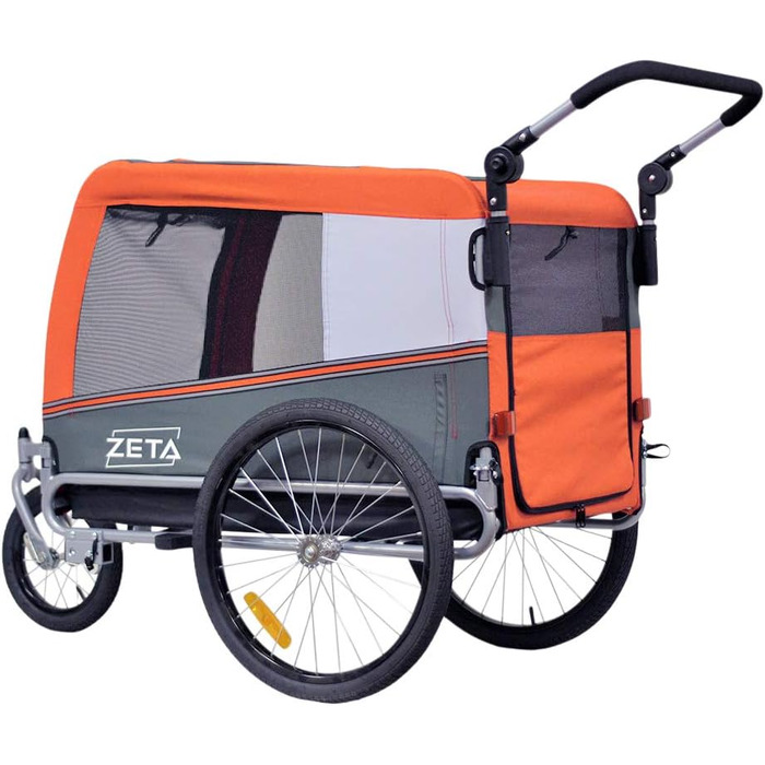 PAPILIOSHOP: Причеп для собак та котів, вагон для домашніх тварин, 3 розміри, Оранжевий L