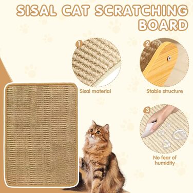 Котячий когтетоп: когтешкребок з сизалю, лежанка-софа, когтетоп-ліжко для котів, килимок для заточування кігтів, котячі меблі (велике ліжко), замінний килимок (маленький)