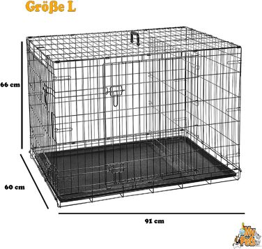 Клітка для собак MYPETS X-Treme Safe з піддоном, для дому та вулиці, 91x60x66 см