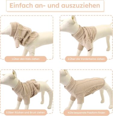 Світер для собак Queenore, маленький розмір, для такс, французьких бульдогів, чихуахуа, коргі (M, абрикосовий)