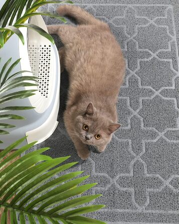 Yimobra килимок для котячого туалету XL 90x60 см, водонепроникний, протиковзкий, легкий у догляді, сіро-блакитний