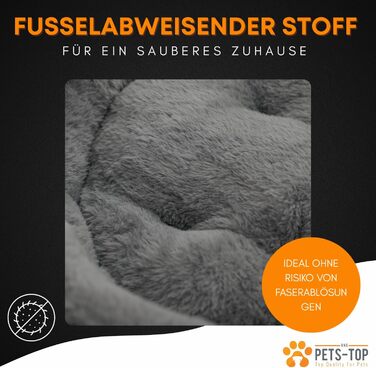 Килимок для котів PETS-TOP, плюшевий, круглий, м'який, миючий, для котів та маленьких собак, з неслизьким покриттям (Сірий, 50 см)