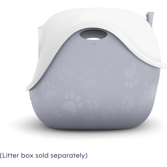 LitterLocker Коробка-лоток для котів сірого кольору, елегантний та практичний дизайн, легке очищення, з совочком (Купол - Білий)