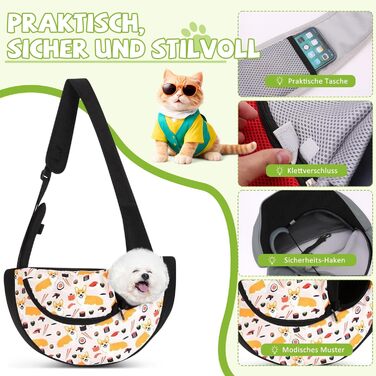 Сумка-переноска для собак та котів ALLOPET, бежева, для маленьких порід, для активного відпочинку та кемпінгу