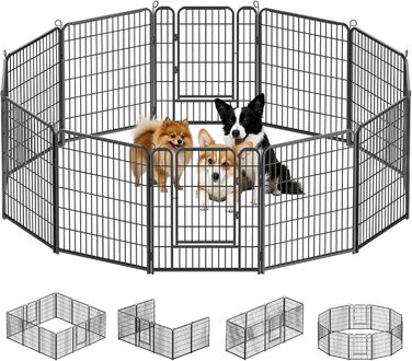 Забіг для цуценят Kuro Sagol 80 см - вольєр з автоматичним замком для собак, котів, кроликів. Ідеально для саду та ігрової зони на вулиці. 12 елементів