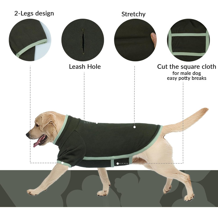 Пуловер для собак маленьких порід, Чихуахуа, Французький бульдог. Зимовий одяг для собак (XL, хакі)