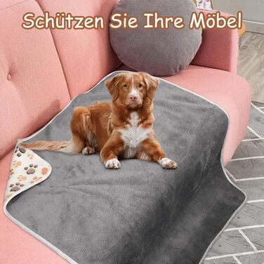 Водонепроникна собача ковдра HYLYUN (2 шт.) - м'яка флісова ковдра для собак, котів, цуценят. Розмір M (76x52 см)