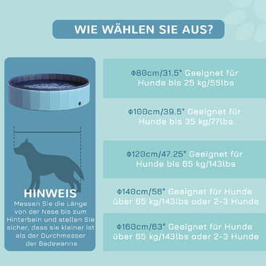 PawHut Dog Pool Великий басейн для собак Дитячий басейн ПВХ Wood Blue Ø140xH30 см ідеально підходить для літа