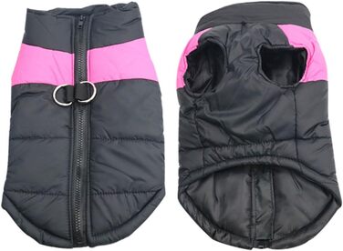 Теплий зимовий одяг для собак Idepet: куртка-мантія, водонепроникна, для маленьких, середніх та великих собак, котів (M, Рожевий)