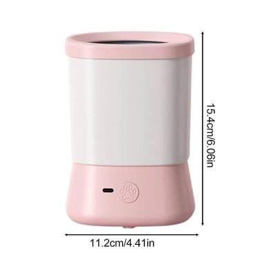 Очищувач лап для собак - Pink, 2 швидкості, проти розбризкування, з м'якими силіконовими смужками, для подорожей