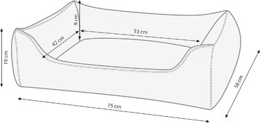 Ліжко для собак і котів Dehner Lieblinge Sammy, 75x58x19 см, поліестер, сіре