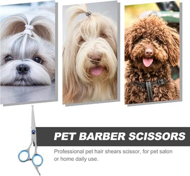 Набір з 2 ножиць для грумінгу тварин з округлою голівкою, нержавіюча сталь, професійний грумінг та домашнє використання, прецизійна заточка, ергономічні ручки