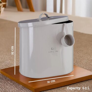 Контейнер для корму Premier Housewares Adore Pets Lucky Dog, натуральний, 6,5 л, з лопаткою, 15x25x24 см