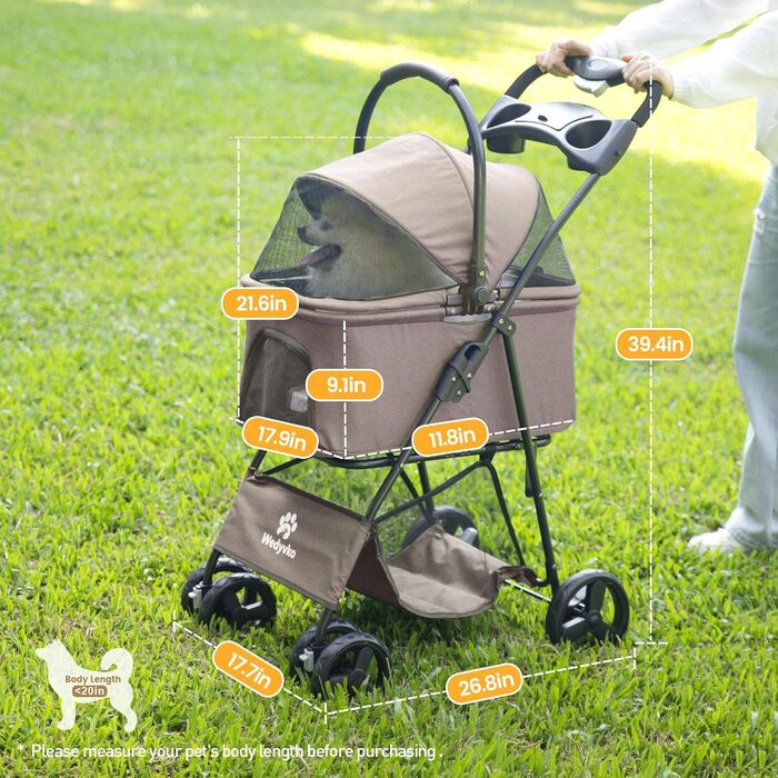 Дитяча та собача коляска 2-в-1, складна, з 4 колесами, знімний кошик, легка, для собак та котів, для прогулянок (Блакитно-зелений)