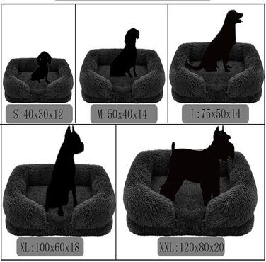 М'яке собаче ліжко, миється, для великих, середніх та маленьких собак, з неслизьким дном, знімний чохол, розмір M (50 x 40 x 14 см), світло-сірий колір