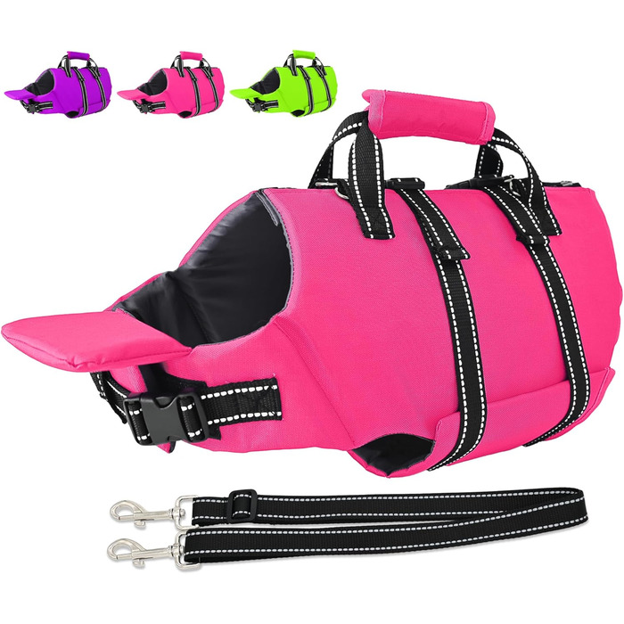 Жилет для плавання собак Fragralley, зелений (рожевий, XS)