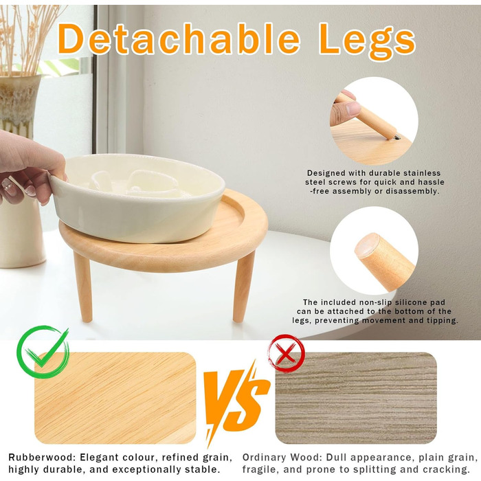 Миска для собак Anti Schling Napf з кераміки, піднята миска для собак, проти блювоти, інтерактивна миска для повільного годування, для котів та маленьких собак, темно-зелена, 15.5 см