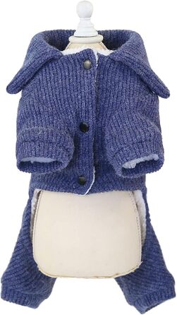 Теплий флісовий костюм для собак Wopuover, зимовий, для собак, блакитний (S)