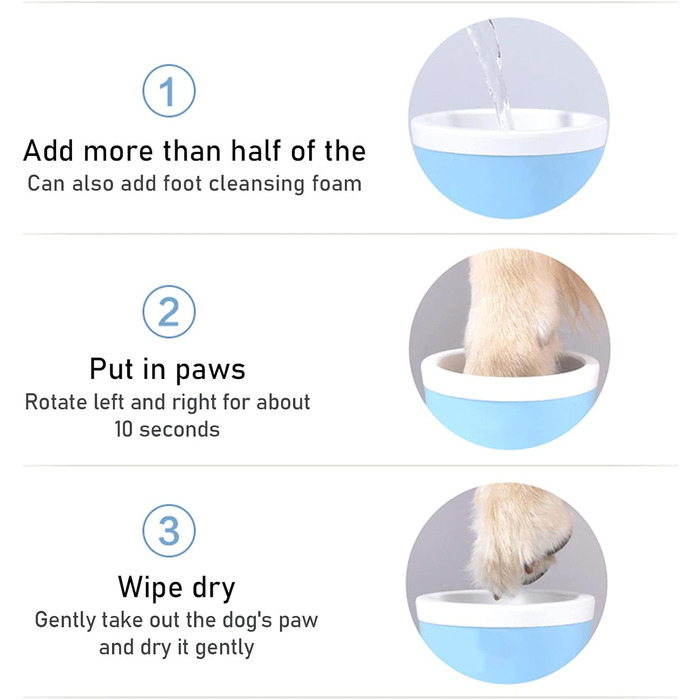 Очисник лап для собак і котів: силіконова щітка для лап, блакитний | Для маленьких, середніх та великих тварин