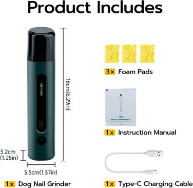 Електричний точило для кігтів домашніх тварин Mcbazel для котів та собак, тихий точило для собак з LED-підсвіткою, регульований з 5 швидкостями, точило для кігтів, алмазна шліфувальна диска