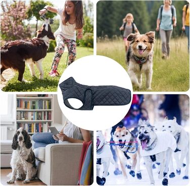 Зимовий теплий одяг для собак - Вітростійка жилетка-світловідбивач для собак, теплий зимовий одяг для собак | Для активного відпочинку: походи, пікніки, кемпінг, катання на лижах, прогулянки містом (Темно-синій)