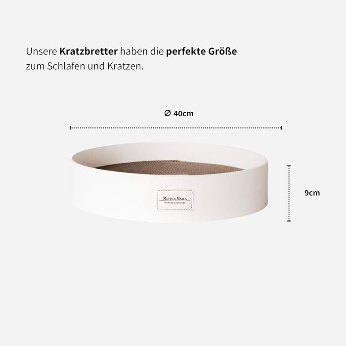 Котяче дряпальний борд Minty&Marla® з котячою м'ятою | Дряпальний борд для котів | Котяче ліжко-дряпалка | Білий