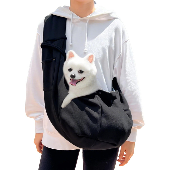 Сумка-слінг для собак та котів, чорна | Зручна переноска для тварин, для прогулянок та подорожей