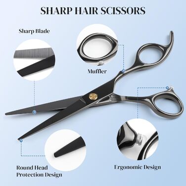 Професійний набір перукарських ножиць NEUTYPECHIC (11 шт.), з нагрудником. Набір для стрижки волосся з нержавіючої сталі, підходить для жінок, чоловіків, дітей та домашніх тварин.