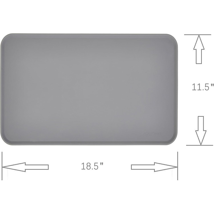 Підкладка силіконова для годівлі домашніх тварин Amazon Basics, 47 x 29 см (2 шт.), сіра