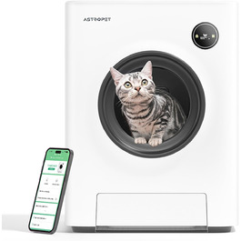 AstroPet Автоматичний лоток для котів з самоочищенням та керуванням через додаток, 68л, білий