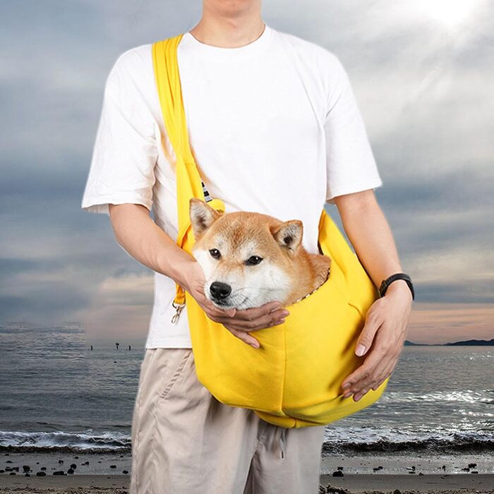 Транспортер для домашніх тварин - перекидна переноска для маленьких собак, регульована переноска для домашніх тварин, переноска для собак для подорожей та прогулянок на відкритому повітрі, жовта
