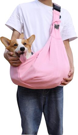 PETCUTE Сумка-переноска для собак до 7.5 кг, рожева, з регульованим ременем та передньою кишенею