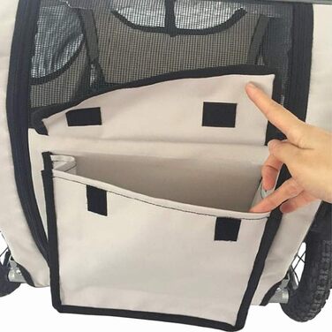 Papilioshop Kuma: візок для собак, причіп для велосипеда, а також переносний лежак для тварин. Легкий та стабільний, ідеальний для прогулянок та транспортування. Сірий колір.