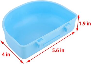 4 годівниці для кроликів та морських свинок, пластикові, підвісні, портативні (рожевий та блакитний)