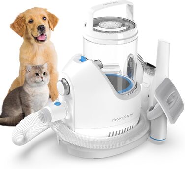 Машинка для стрижки собак Neakasa P2 Pro з пилососом, тиха, професійний набір для грумінгу домашніх тварин, 5 насадок для собак та котів, блакитна