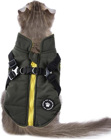 Зимовий теплий одяг для собак (бавовна, зелений, S) - водонепроникний, вітронепроникний, двосторонній