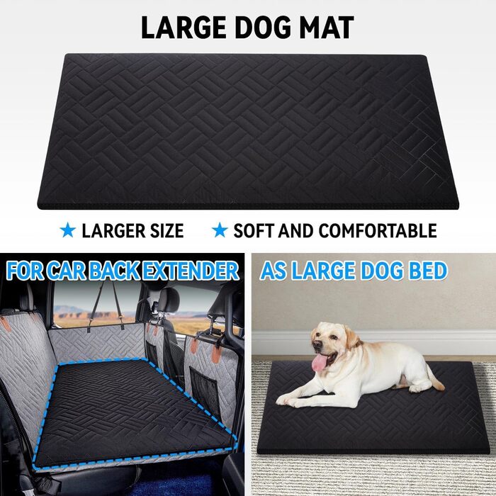 Накидка на сидіння для собак у вантажівку, чорна, з жорстким дном | Автоматичний килимок для тварин