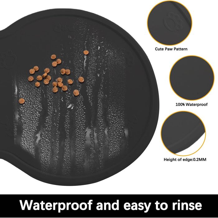 Силіконовий килимок для тварин, вологостійкий килимок для собак та котів з піднятими краями, 48 x 27 см