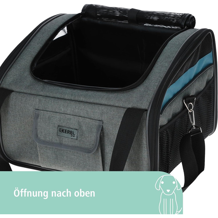 Автокрісло для тварин Kerbl Vacation, сірий/блакитний, 44x35x30 см