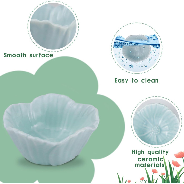 Миска для хом'яків LuckyOpt з кераміки, легка у митті, протиковзна, для їжі та води, підходить для хом'яків, золотих мишей, кроликів, їжаків, міні-свинок, папуг (зелена)