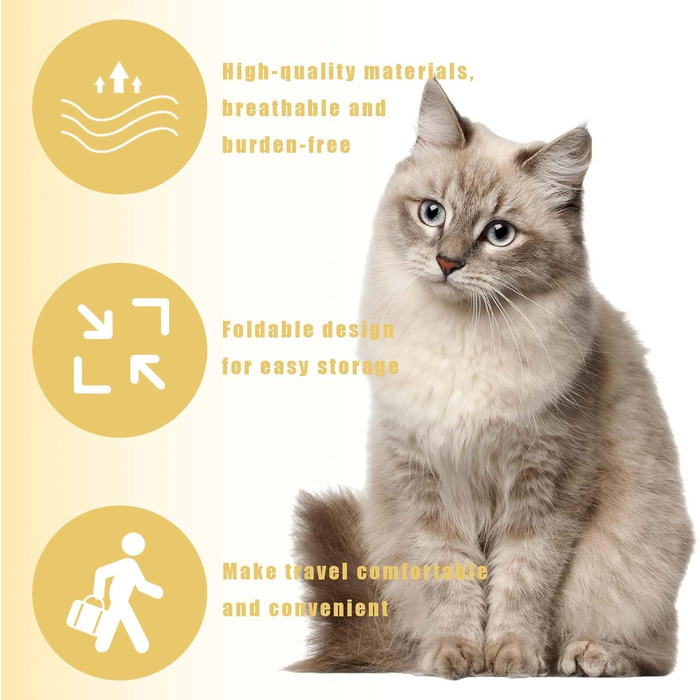 Сумка-переноска для кота, рюкзак для тварин з сіткою, складна, для котів та собак (жовтий)