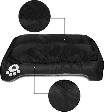 Ліжко для собак Lucky 70см, чорне: м'яке, затишне, для середніх собак, підходить для прання