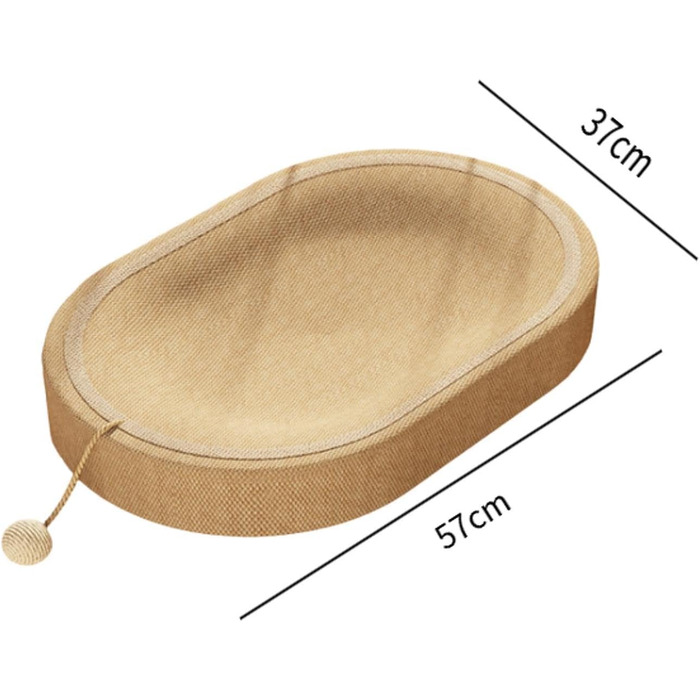 Кігтеточка для котів перфк, лежанка з картону та сизалю, гніздо-крісло, з м'ячиком (колір: коричневий)