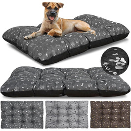 Кінг Дог: Водонепроникне ліжко для собак XL 120x80 см. Зручне, миється, з оксфордської тканини. Підходить для дому та вулиці. Графітовий колір.