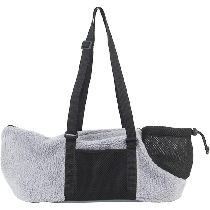 SIQITECH Сумка-переноска для собак та котів, тепла зимова, регульований ремінь, для тварин до 4 кг (Сірий)