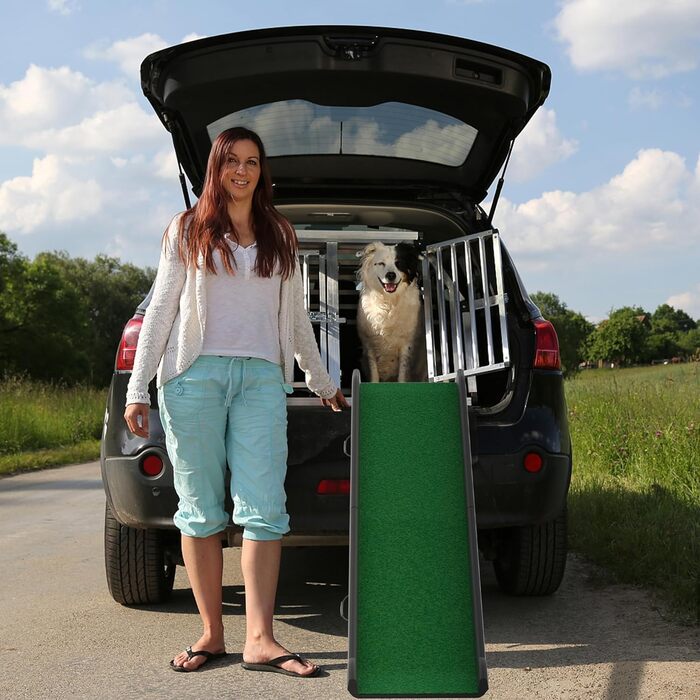 Східці для собак HENGMEI: пандус для собак у багажник авто, 156x40 см, зелений