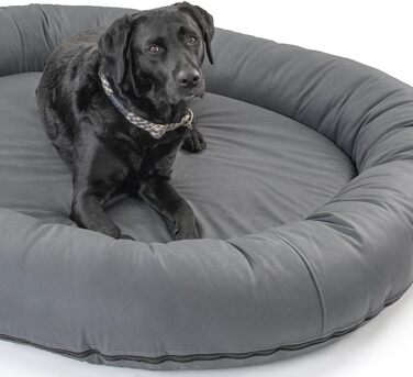 Wallace & Jones Преміум лежанка для собак Болтон, 63x50 см, штучна шкіра, для маленьких собак, темний сірий колір