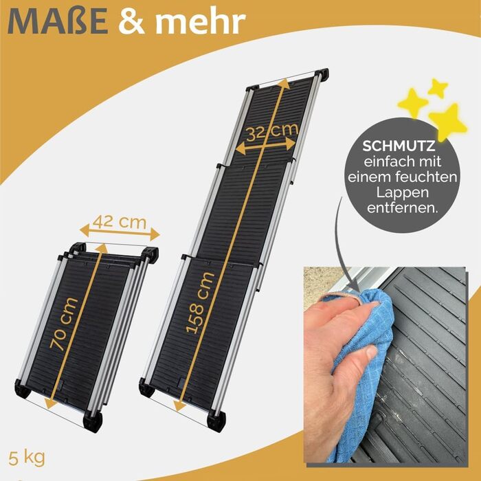 Рампа для собак у автомобіль Teleskop, висувна, алюміній, до 90 кг, неслизька